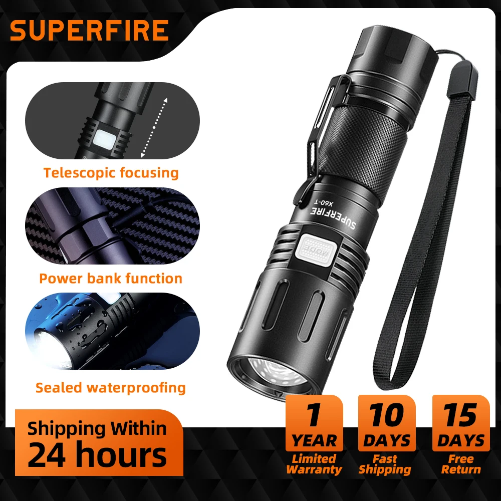 ultra powerful led flashlight with tail usb charging head zoomable waterproof torch portable light 3 lighting